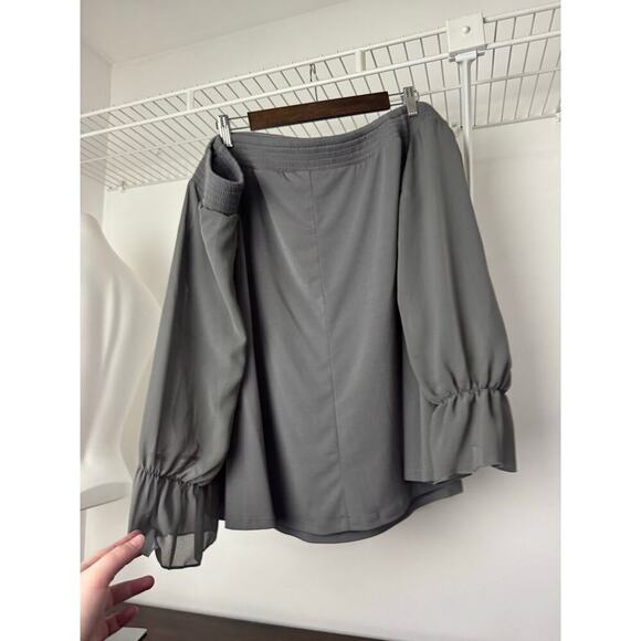 Torrid Off the Shoulder Blouse Size 3X Gray, Flowy NWT - Picture 5 of 11
